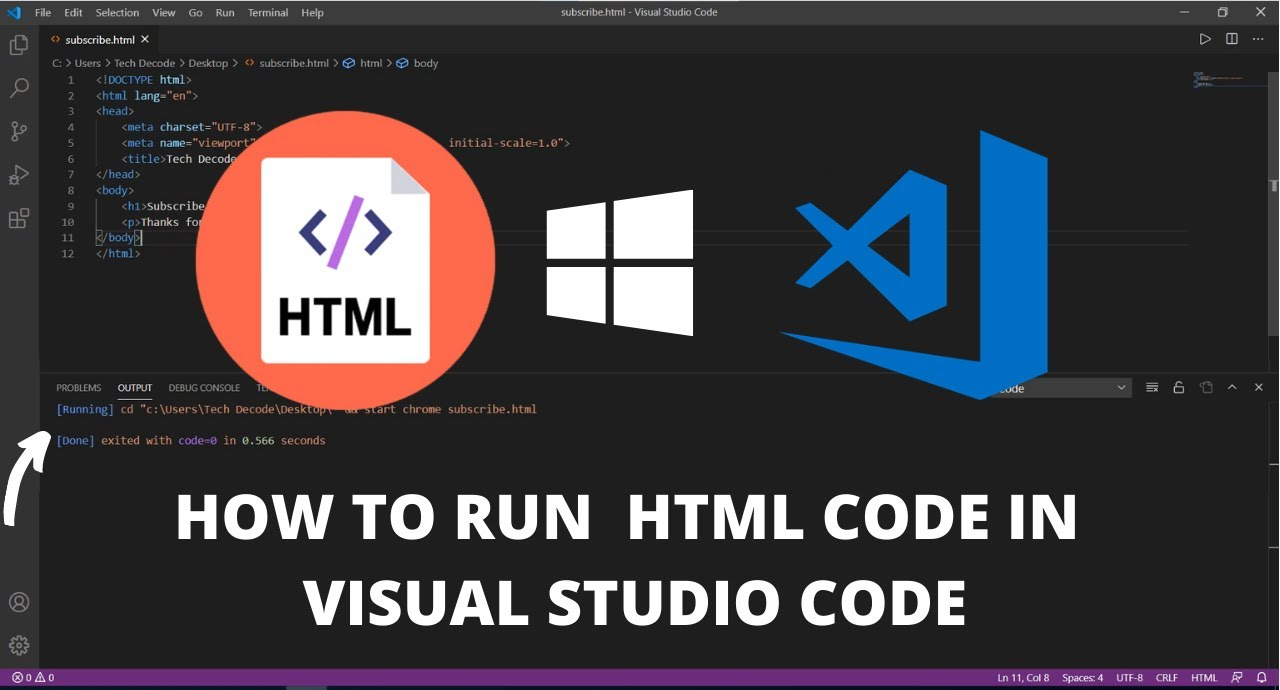 How to Run HTML Code in Visual Studio Code